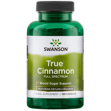 Swanson True Cinnamon - Full Spectrum Doplněk stravy pro podporu krevního cukru