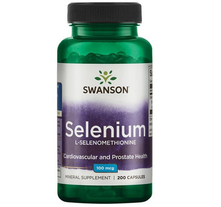 Swanson Selenium L-Selenomethionine Doplněk stravy pro kardiovaskulární zdraví a prostatu