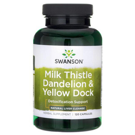 Swanson Milk Thistle Dandelion & Yellow Dock Doplněk stravy pro podporu detoxikace