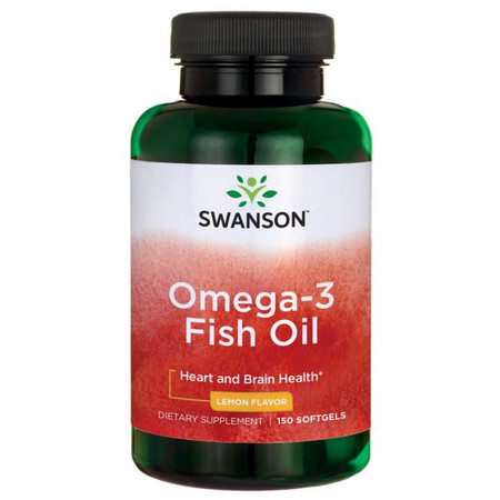 Swanson Lemon Flavour Omega-3 Fish Oil Doplněk stravy pro zdraví srdce a mozku