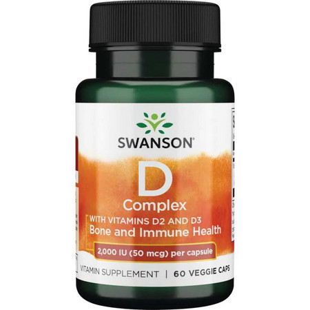 Swanson Vitamin D Complex with Vitamins D-2 & D-3 Doplnok stravy s obsahom vitamínu D