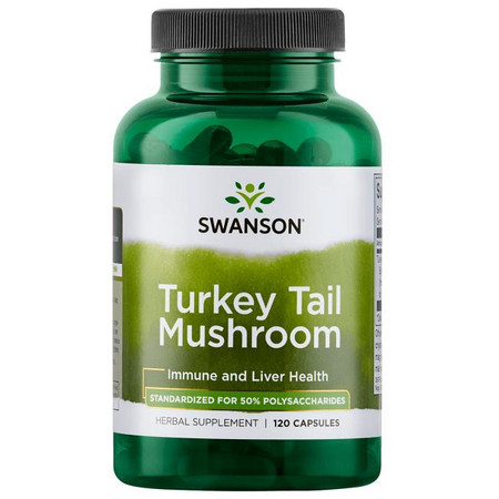 Swanson Turkey Tail Mushroom Doplněk stravy pro zdravou funkci jater