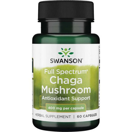 Swanson Full Spectrum Chaga Mushroom Doplněk stravy s antioxidanty