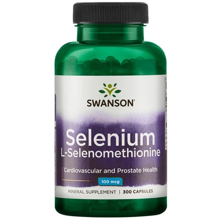 Swanson Selenium L-Selenomethionine Doplněk stravy pro kardiovaskulární zdraví a prostatu