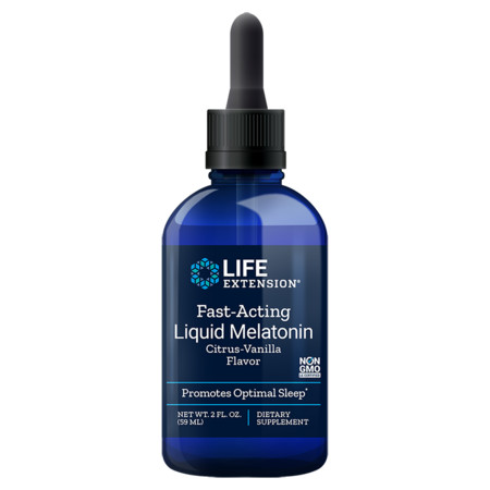 Life Extension Fast-Acting Liquid Melatonin Doplněk stravy pro spánek a zdraví buněk