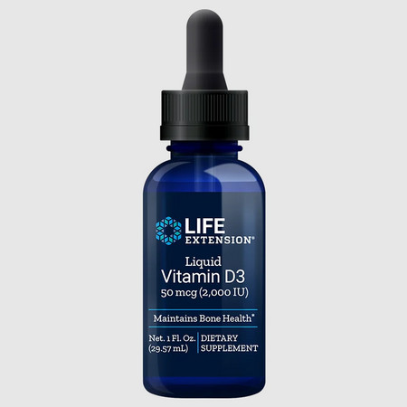 Life Extension Liquid Vitamin D3 tekutý vitamín D3 pomáha udržiavať zdravie kostí