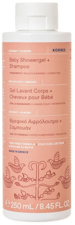 Korres Walnut & Almond Baby Shower & Shampoo sprchový gel a šampon pro děti