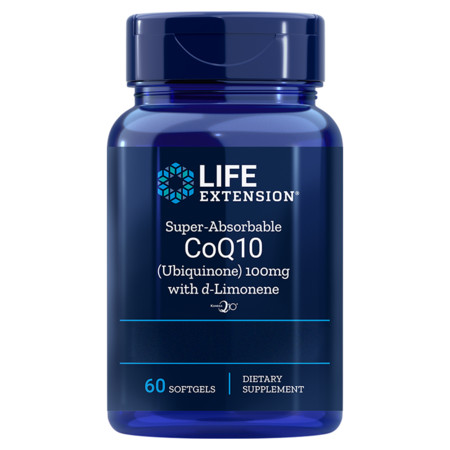 Life Extension Super-Absorbable Ubiquinone CoQ10 with d-Limonene CoQ10 for cellular energy production with enhanced absorbability