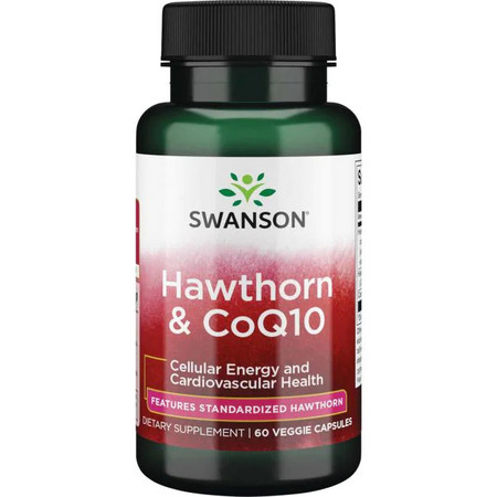 Swanson Hawthorn & CoQ10 Doplnok stravy s antioxidantmi