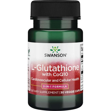 Swanson L-Glutathione with CoQ10 Doplněk stravy pro kardiovaskulární a buněčné zdraví