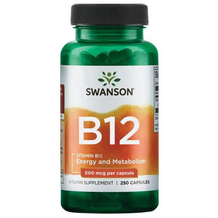 Swanson Vitamin B-12 (Cyanocobalamin) Doplnok stravy pre energiu a podporu metabolizmu