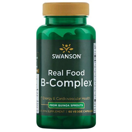 Swanson Real Food B-Complex From Quinoa Sprouts Doplnok stravy s obsahom vitamínov a minerálov