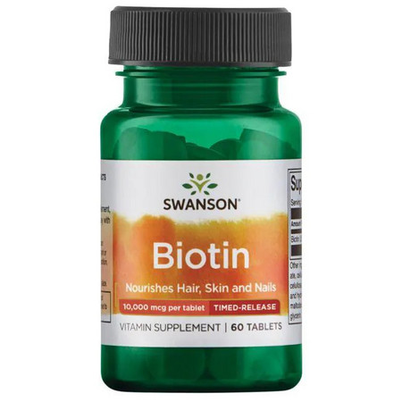 Swanson Biotin Doplněk stravy pro zdravé vlasy, nehty a pokožku
