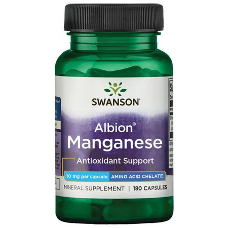 Swanson Albion Chelated Manganese Doplnok stravy pre podporu metabolizmu a antioxidačnú obranu