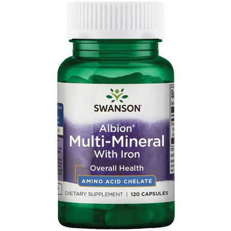 Swanson Albion Multi-Mineral With Iron Doplněk stravy pro celkové zdraví