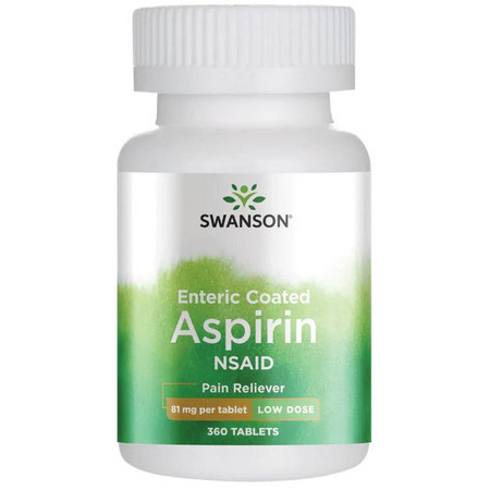 Swanson Enteric Coated Aspirin NSAID Nízka dávka aspirínu