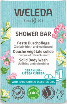 Weleda Shower Bar Geranium uplifting and refreshing solid body wash