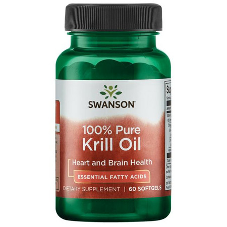 Swanson 100% Pure Krill Oil Dopněk stravy pro zdraví srdce a mozku