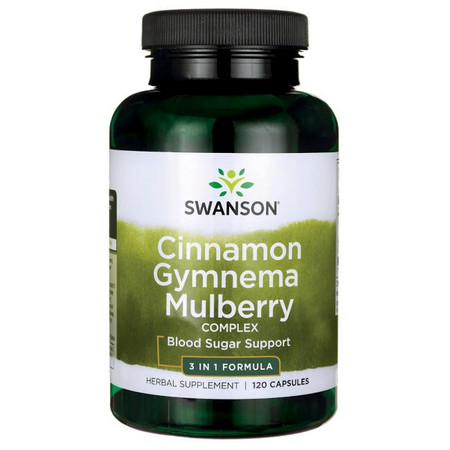 Swanson Cinnamon Gymnema Mulberry Complex Doplněk stravy pro podporu krevního cukru