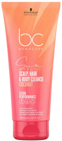Schwarzkopf Professional Bonacure Sun Protect Scalp, Hair & Body Cleanse 3in1 Sonnenshampoo für Haare, Kopfhaut und Körper