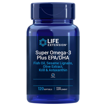 Life Extension Super Omega-3 Plus EPA/DHA with Sesame Lignans, Olive Extract, Krill & Astaxanthin Cardiovascular and brain health support