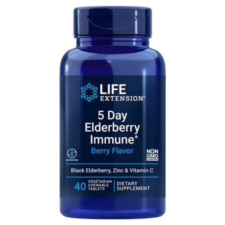Life Extension 5 Day Elderberry Immune Doplněk stravy pro okamžitou podporu imunity