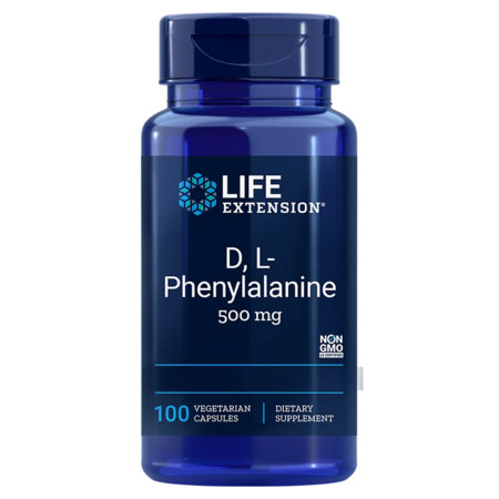 Life Extension D, L-Phenylalanine Doplněk stravy pro podporu nálady