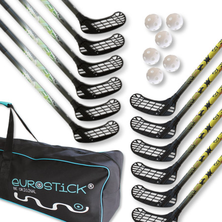 Eurostick SIMPLE MIX APACHE/SIOUX Unihockey-Set mit Tasche