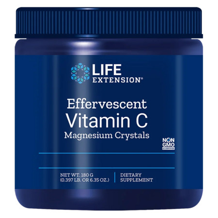 Life Extension Effervescent Vitamin C Magnesium Crystals Doplnok stravy pre úľavu od zápchy