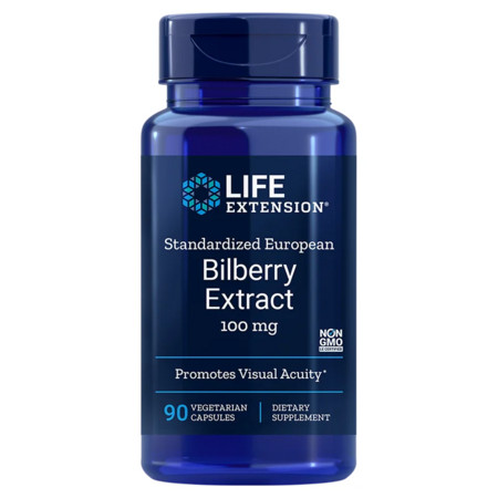 Life Extension Standardized European Bilberry Extract Doplněk stravy pro zdraví očí a zraku