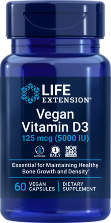 Life Extension Vegan Vitamin D3 Immungesundheit und Knochendichte