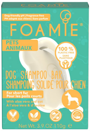 Foamie Dog Shampoo Bar Aloe Vera & Oats For Short Coat Shampoo für Hunde mit kurzem Haar