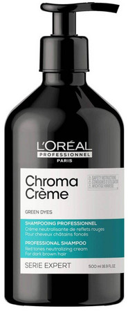 L'Oréal Professionnel Série Expert Chroma Crème Green Shampoo zelený šampon neutralizující červené základy zesvětlení