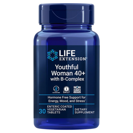 Life Extension Youthful Woman 40+ with B-Complex A combination of active B vitamins
