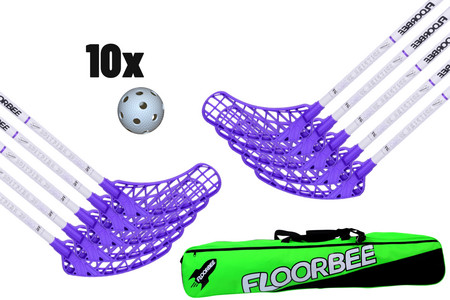FLOORBEE SpitFire PRO 29 + Toolbag + 10 Balls Floorball set of carbon sticks