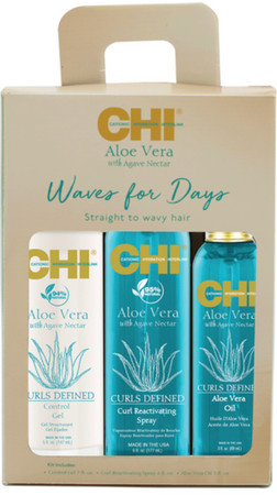CHI Aloe Vera With Agave Nectar Waves For Days Kit vyživují a hydratační sada pro krásné vlny