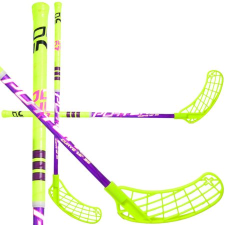 Unihoc PLAYER+ Curve 1.5 35 neon yellow/purple Floorball stick