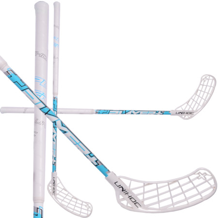 Unihoc PLAYER+ Top Light 29 white/turquoise Florbalová hokejka