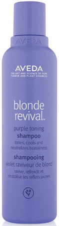 Aveda Blonde Revival Purple Toning Shampoo purple shampoo against yellow tones