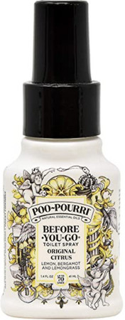 Poo Pourri Before-You-Go Spray Original Citrus toilet scent with the scent of bergamot, lemon grass and grapefruit