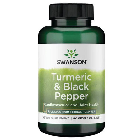 Swanson Turmeric & Black Pepper Doplnok stravy pre kardiovaskulárne a kĺbové zdravie