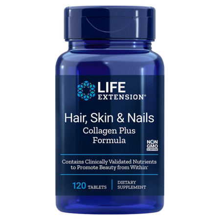 Life Extension Hair, Skin & Nails Collagen Plus Formula Doplněk stravy pro zdravé vlasy, nehty a pokožku