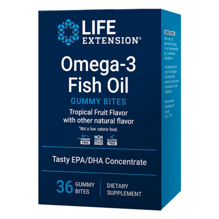 Life Extension Omega-3 Fish Oil Gummy Bites Doplněk stravy s obsahem Omega-3