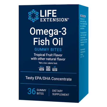 Life Extension Omega-3 Fish Oil Gummy Bites Omega-3-Ergänzung