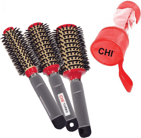 CHI Ceramic Round Boar Brushes Stylist Kit sada kulatých kartáčů na vlasy
