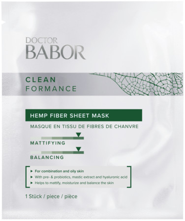 Babor Doctor Cleanformance Hemp Fiber Sheet Mask maska na pleť pro mastnou pleť se sklonem k akné