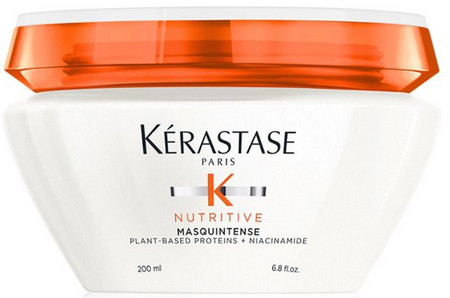 Kérastase Nutritive Masquintense ultra-concentrated soft hair mask with essential nutrients.