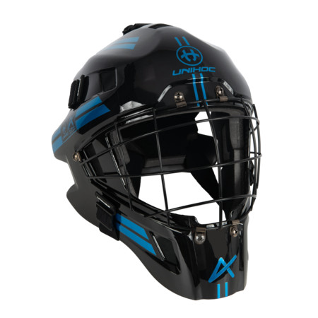 Unihoc ALPHA 44 black/blue Goalie Helm