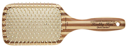 Olivia Garden Healthy Hair Ionic Paddle Large Paddle Brush hranatá kefa na vlasy z prírodného bambusu