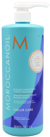 MoroccanOil Color Blonde Perfecting Purple Shampoo purple shampoo against yellow tones